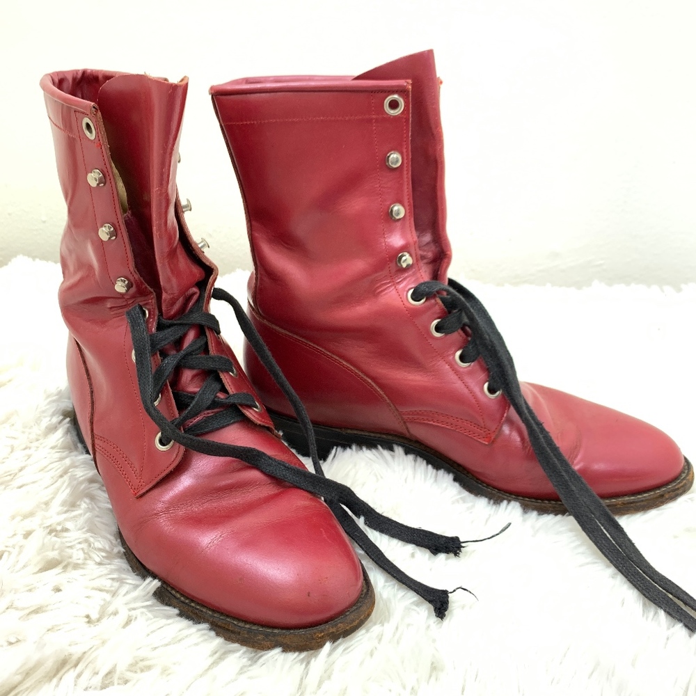 Justin Womens Western lace up Boots  size 7 1/2 B